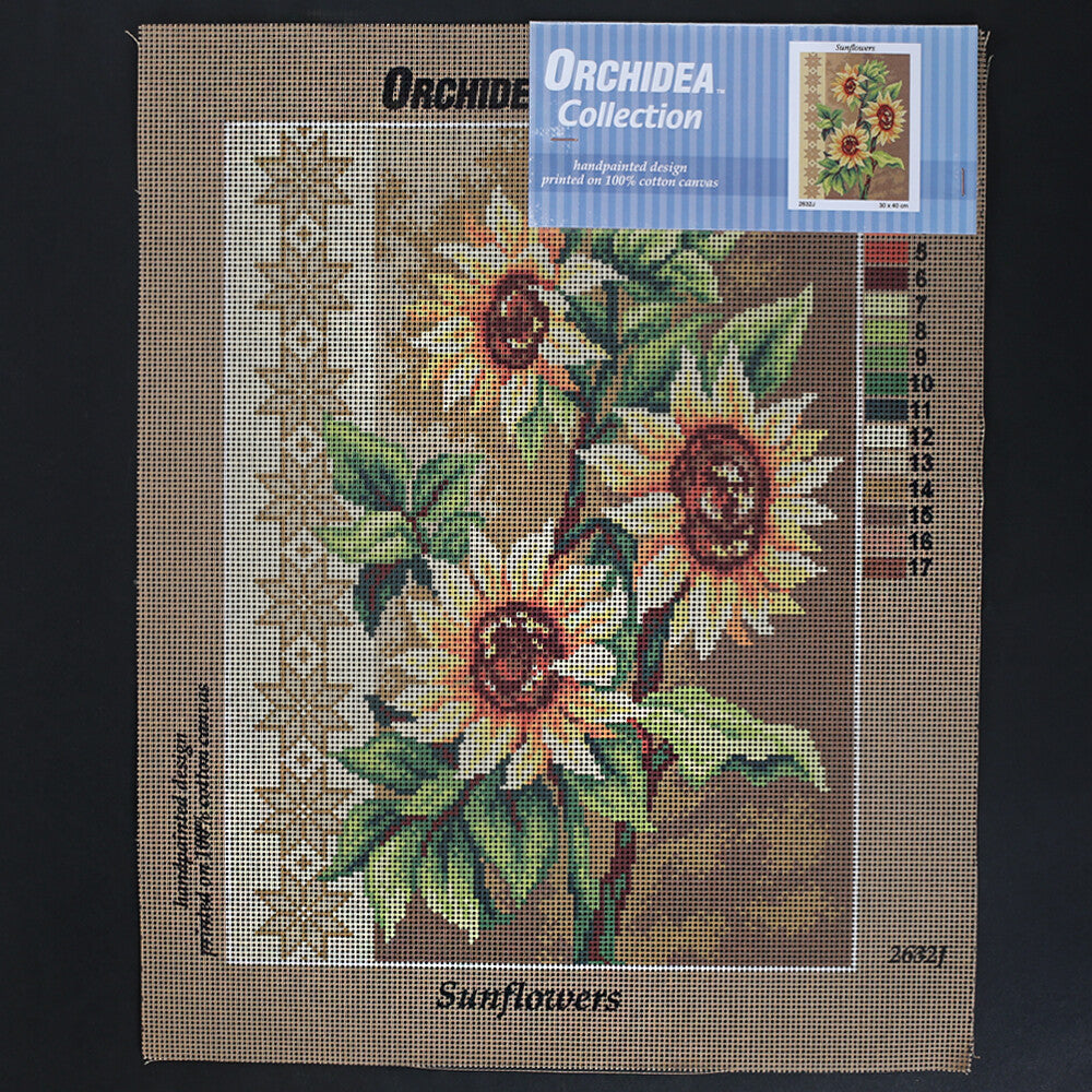 Orchidea 30x40 cm Sunflowers Baskılı Goblen 2632J